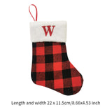 Christmas Stockings Portable Xmas Fireplace Socks for Holiday Home Fireplace Letter W