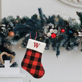 Christmas Stockings Portable Xmas Fireplace Socks for Holiday Home Fireplace Letter W