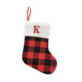 Christmas Stockings Portable Xmas Fireplace Socks for Holiday Home Fireplace Letter K