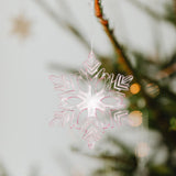 Christmas Decoration Charms Snowflake Hanging Ornament for Bedroom Home Wall Pink