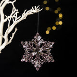 Christmas Decoration Charms Snowflake Hanging Ornament for Bedroom Home Wall Pink