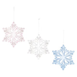 Christmas Decoration Charms Snowflake Hanging Ornament for Bedroom Home Wall Pink