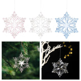 Christmas Decoration Charms Snowflake Hanging Ornament for Bedroom Home Wall Pink