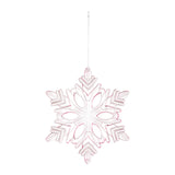 Christmas Decoration Charms Snowflake Hanging Ornament for Bedroom Home Wall Pink