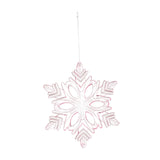 Christmas Decoration Charms Snowflake Hanging Ornament for Bedroom Home Wall Pink