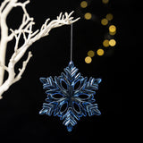 Christmas Decoration Charms Snowflake Hanging Ornament for Bedroom Home Wall Blue