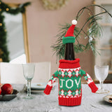 Wine Bottle Cover Holiday Accessories Decorative Dinner Table Decor with Hat JOY