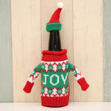 Wine Bottle Cover Holiday Accessories Decorative Dinner Table Decor with Hat JOY