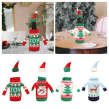 Wine Bottle Cover Holiday Accessories Decorative Dinner Table Decor with Hat JOY