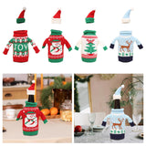 Wine Bottle Cover Holiday Accessories Decorative Dinner Table Decor with Hat JOY