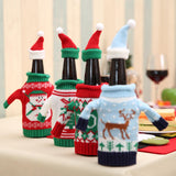 Wine Bottle Cover Holiday Accessories Decorative Dinner Table Decor with Hat JOY