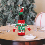 Wine Bottle Cover Holiday Accessories Decorative Dinner Table Decor with Hat JOY