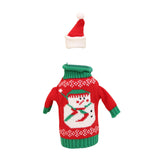 Wine Bottle Cover Holiday Accessories Decorative Dinner Table Decor with Hat Snowman