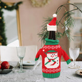 Wine Bottle Cover Holiday Accessories Decorative Dinner Table Decor with Hat Snowman