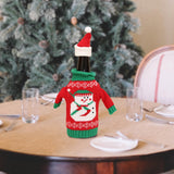 Wine Bottle Cover Holiday Accessories Decorative Dinner Table Decor with Hat Snowman