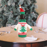 Wine Bottle Cover Holiday Accessories Decorative Dinner Table Decor with Hat Christmas Tree