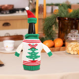 Wine Bottle Cover Holiday Accessories Decorative Dinner Table Decor with Hat Christmas Tree