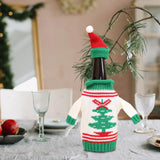 Wine Bottle Cover Holiday Accessories Decorative Dinner Table Decor with Hat Christmas Tree