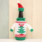 Wine Bottle Cover Holiday Accessories Decorative Dinner Table Decor with Hat Christmas Tree