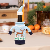 Wine Bottle Cover Holiday Accessories Decorative Dinner Table Decor with Hat Elk