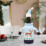 Wine Bottle Cover Holiday Accessories Decorative Dinner Table Decor with Hat Elk