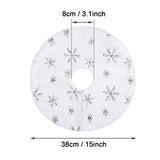 Mini Plush Christmas Tree Skirt 15 inch Ornament for Living Room Indoor Home Silver Snowflakes