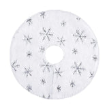 Mini Plush Christmas Tree Skirt 15 inch Ornament for Living Room Indoor Home Silver Snowflakes