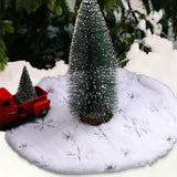 Mini Plush Christmas Tree Skirt 15 inch Ornament for Living Room Indoor Home Silver Snowflakes