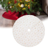 Mini Plush Christmas Tree Skirt 15 inch Ornament for Living Room Indoor Home Gold Snowflakes