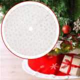 Mini Plush Christmas Tree Skirt 15 inch Ornament for Living Room Indoor Home Gold Snowflakes