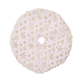 Mini Plush Christmas Tree Skirt 15" Xmas Tree Mat for Hotel Farmhouse Indoor Gold Snowflakes