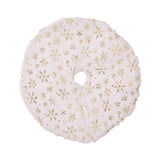 Mini Plush Christmas Tree Skirt 15" Xmas Tree Mat for Hotel Farmhouse Indoor Gold Snowflakes