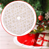 Mini Plush Christmas Tree Skirt 15" Xmas Tree Mat for Hotel Farmhouse Indoor Gold Snowflakes