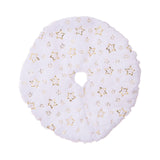 Mini Plush Christmas Tree Skirt 15" Xmas Tree Mat for Hotel Farmhouse Indoor Gold Stars