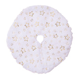 Mini Plush Christmas Tree Skirt 15" Xmas Tree Mat for Hotel Farmhouse Indoor Gold Stars