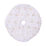 Mini Plush Christmas Tree Skirt 15" Xmas Tree Mat for Hotel Farmhouse Indoor Gold Stars