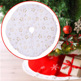 Mini Plush Christmas Tree Skirt 15" Xmas Tree Mat for Hotel Farmhouse Indoor Gold Stars