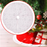 Mini Plush Christmas Tree Skirt 15" Xmas Tree Mat for Hotel Farmhouse Indoor Silver Stars