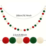 Christmas Felt Ball Garland Christmas Decor for Bedroom Birthday Anniversary