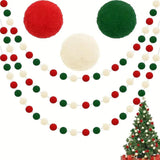 Christmas Felt Ball Garland Christmas Decor for Bedroom Birthday Anniversary