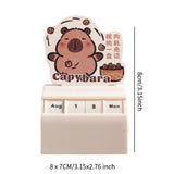 Desk Calendar Table Centerpieces Cute Capybara Design for Office Home Walnut Capybara