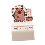 Desk Calendar Table Centerpieces Cute Capybara Design for Office Home Walnut Capybara