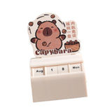 Desk Calendar Table Centerpieces Cute Capybara Design for Office Home Walnut Capybara