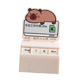 Desk Calendar Table Centerpieces Cute Capybara Design for Office Home Lying Capybara