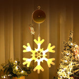 Christmas Lights with Suction Cups Xmas Tree Home Decor for Car Outdoor Home Snowflake