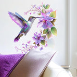 Hummingbird Flower Wall Sticker Decal Headboard Removable Home PVC Wallpaper