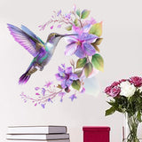 Hummingbird Flower Wall Sticker Decal Headboard Removable Home PVC Wallpaper