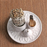Maxbell Porcelain Ornament Gift Incense Burner for Living Room SPA Decor Accessories