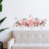 Pink Flowers Roses Wall Sticker Decals Decorative for Kids Bedroom Versatile