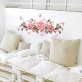 Pink Flowers Roses Wall Sticker Decals Decorative for Kids Bedroom Versatile